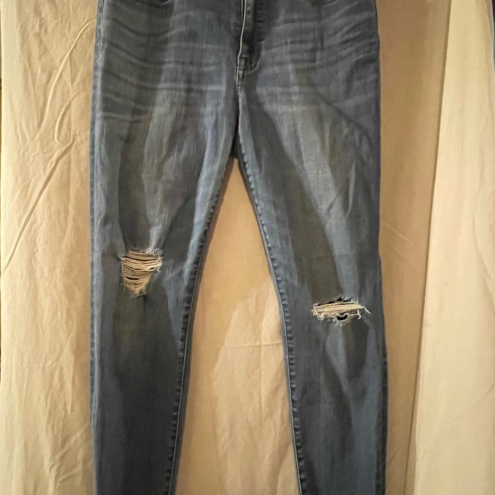 Madewell 9" High Rise Skinny Stretch  Distressed Jeans Womens Size 30 Blue 349G